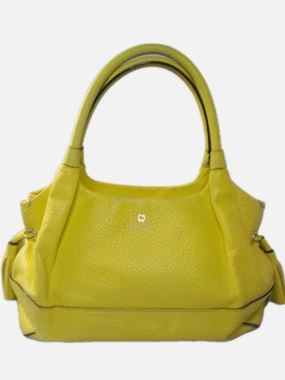 Kate Spade Southport Avenue Stevie Pebbled Leather Yellow Satchel Shoulder Bag